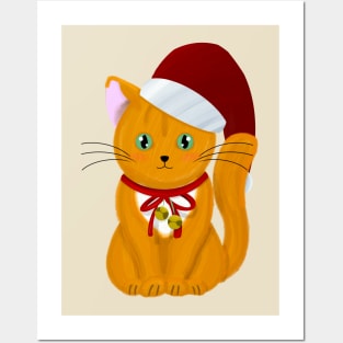 Christmas Kitten Posters and Art